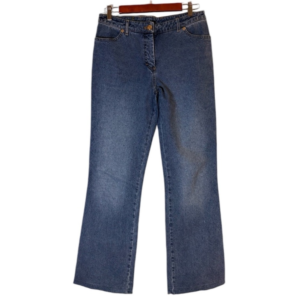 St. John Collection by Marie Gray Raw Hem Cotton Blue Jeans Sz. 8 - Picture 2 of 10